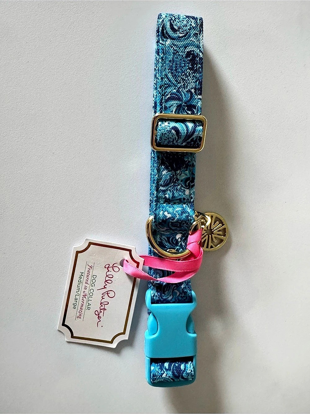 NWT Lilly Pulitzer Dog Collar Featured in Mermazing size Medium/Large